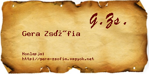 Gera Zsófia névjegykártya