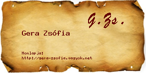 Gera Zsófia névjegykártya